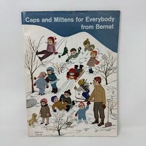 Vtg Caps And Mittens For Everybody From Bernat Book 109 Knitting Patterns 1962